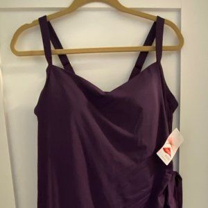 Swim dress with built-in bra - Purple